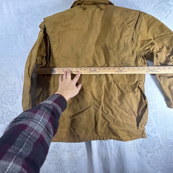 Brush Master Duck Hunting Coat Tan Custom Made Water Repelllent Corduroy Collar - Picture 13 of 14